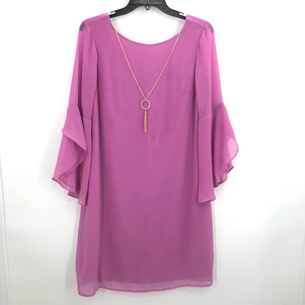 Thalia Sodi Flare Sleeves Gold Chain Mini Dress